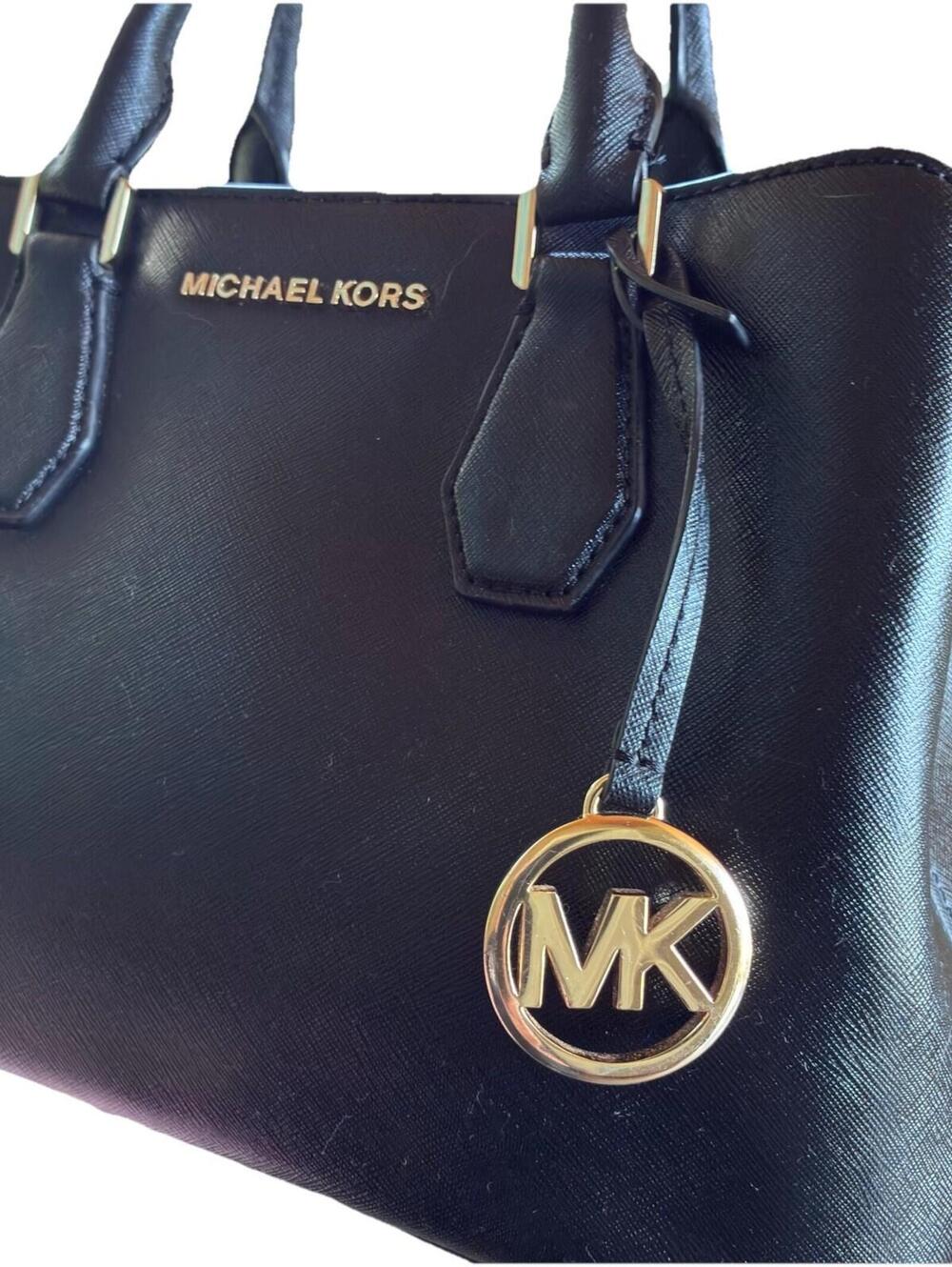 Michael Kors Black Saffiano Leather Satchel Bag Pristine Condition